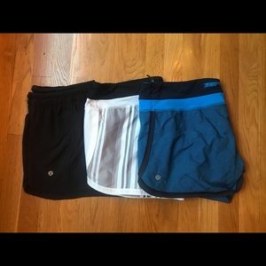 3 pairs of Lululemon 4 inch shorts